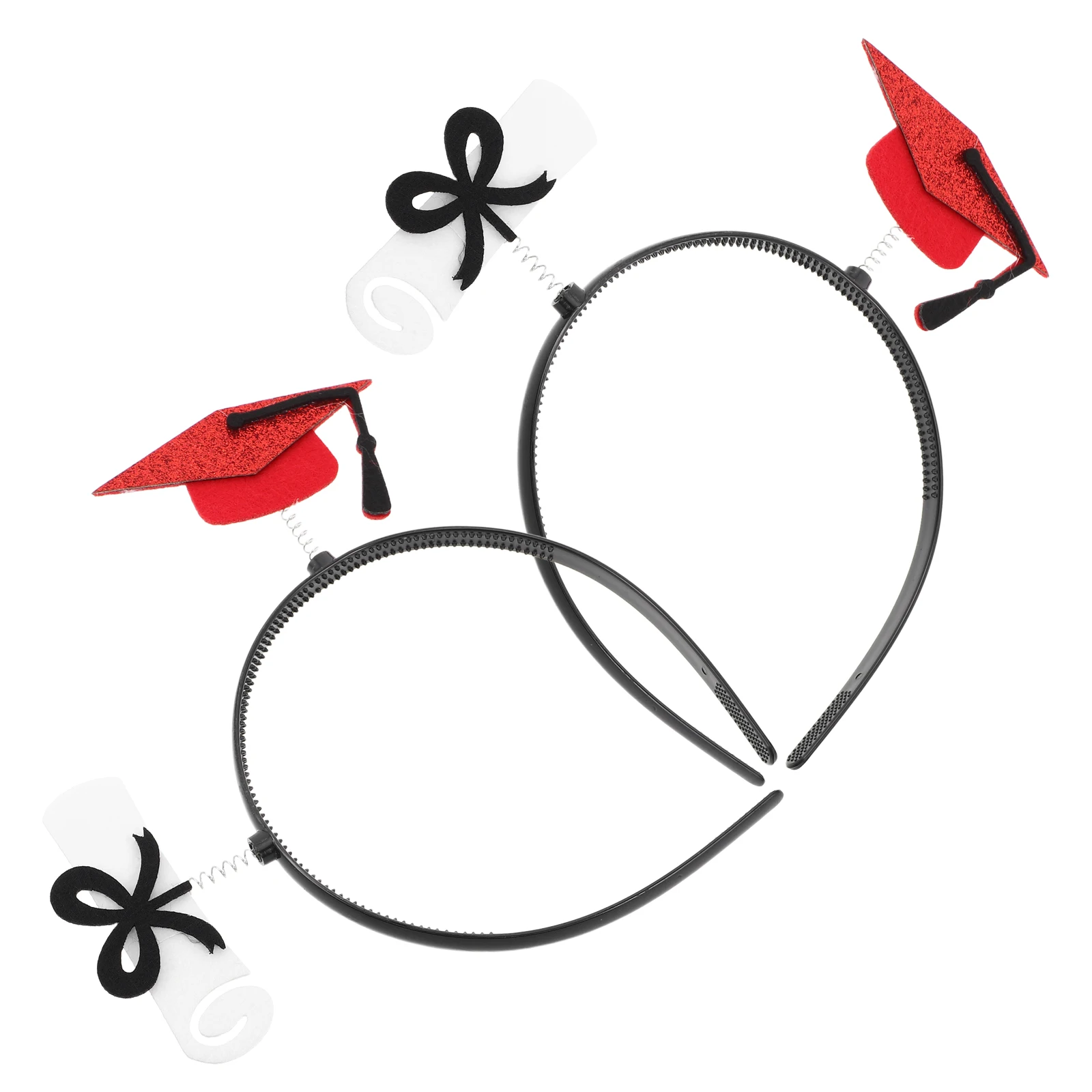 

2 Pcs Bachelor Cap Graduate Party Supplies Decorate Graduation Hairband for Guests Student Non-woven Fabric Decorations