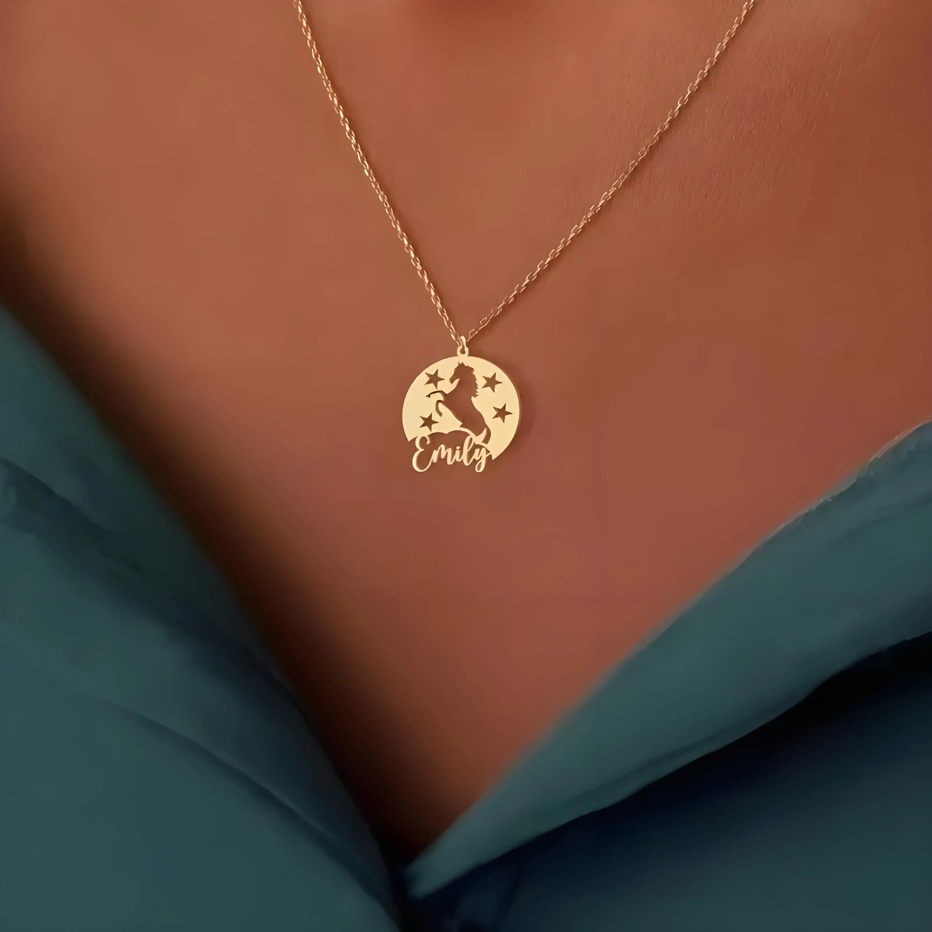 

Personalized Racehorse Name Necklace, Stainless Steel Horse Pendant, Custom Equestrian Jewelry for Women, Ideal Horse Lover Gift