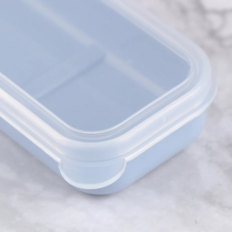 1PC Travel Outdoor Reusable Wheat Straw Tableware Box School Home Slot Design Practical Cutlery Transparent Cover 21*5.4*2.7cm