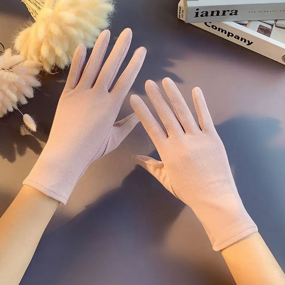 قفازات مضادة للانزلاق خمسة أصابع قفازات قفازات ركوب الخيل في الهواء الطلق القفازات الصيف قفازات واقية من الشمس بلون المرأة قفازات القيادة #4