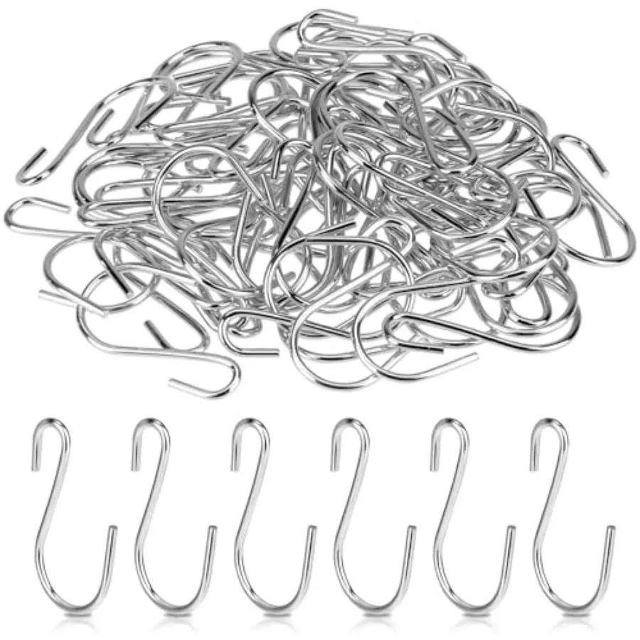 60 Piece Mini S Hooks for Hanging Jewelry