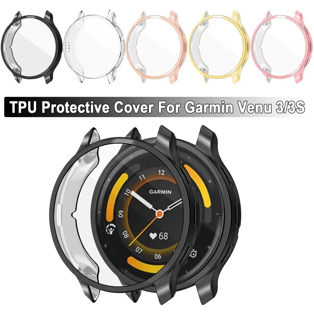 New Full Cover TPU Case Smart Watchband Screen Protector Bumper Soft Protective Shell for Garmin Venu 3/3S