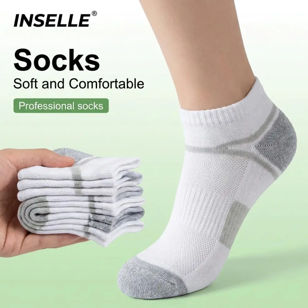 

50 pairs Men's Reinforced Toe Sports Socks, Breathable Mesh Athletic Socks with Cushioned Sole