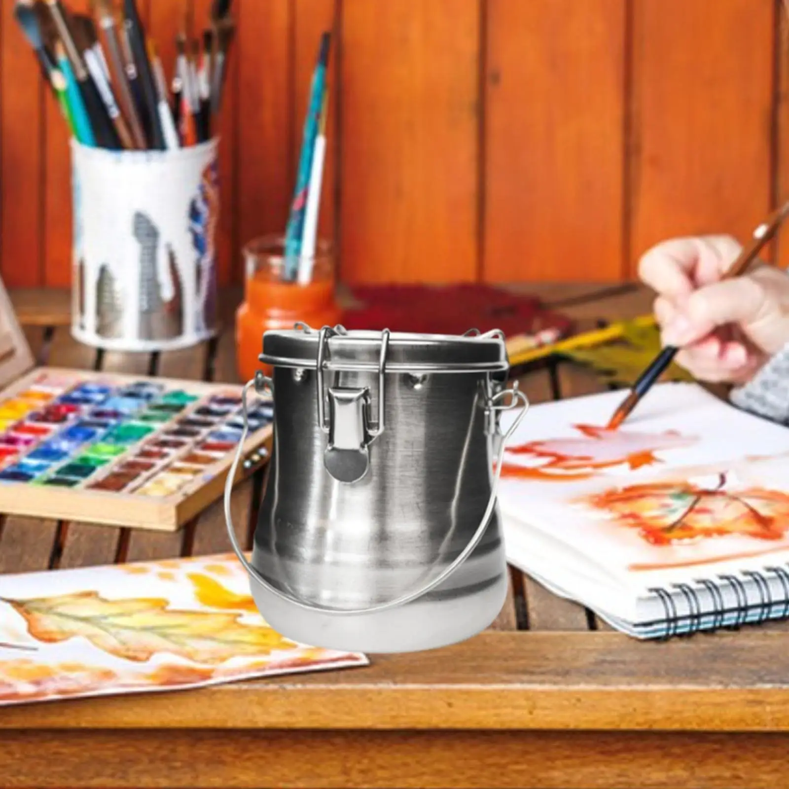 غسالة فرشاة الطلاء، غسالة فرشاة الرسم صغيرة مع شاشة فلتر قابلة للإزالة، دلو غسيل فرشاة الطلاء للرسم الزيتي
