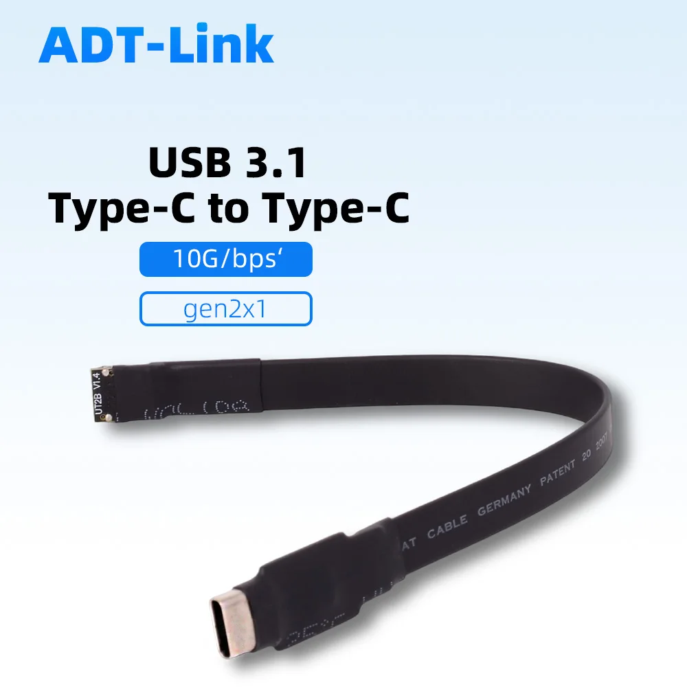 

USB 3.1 Type C To Type C Flat Extension Cable 90 Degree Angle 10Gbps Gen2 USB-C Fold FPC FPV Aerial Photography Cord Customized