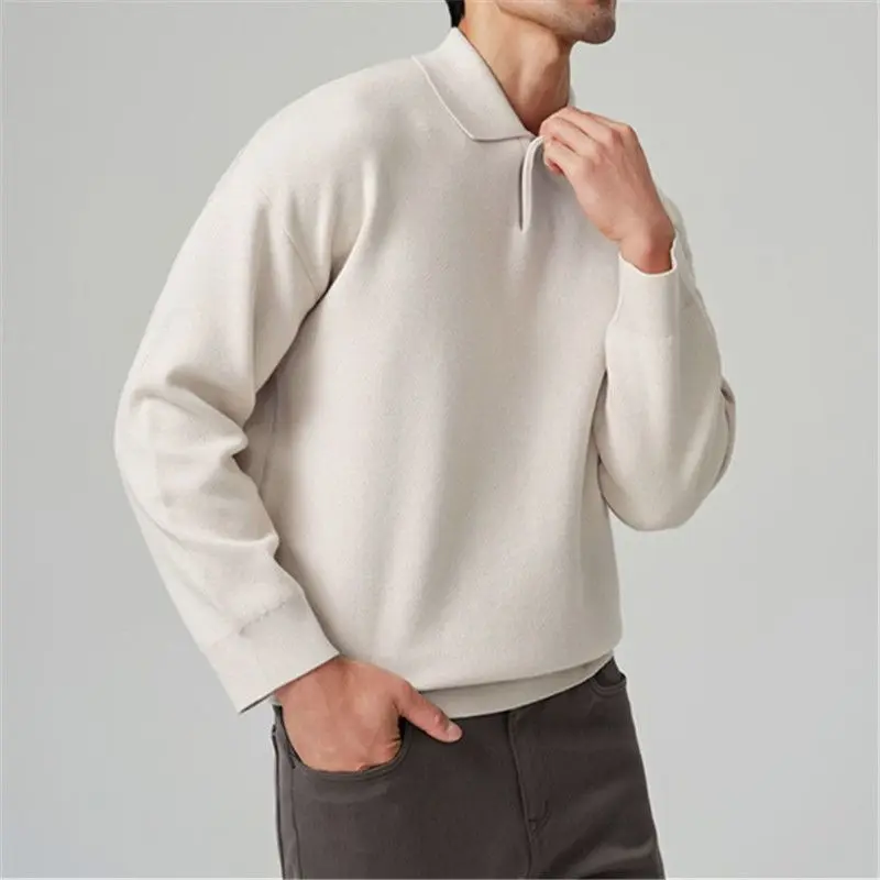 Японский свитер с тяжелым воротником, повседневный свободный вязаный свитер Lazy Sle для мужчин, новая осенняя верхняя часть тела