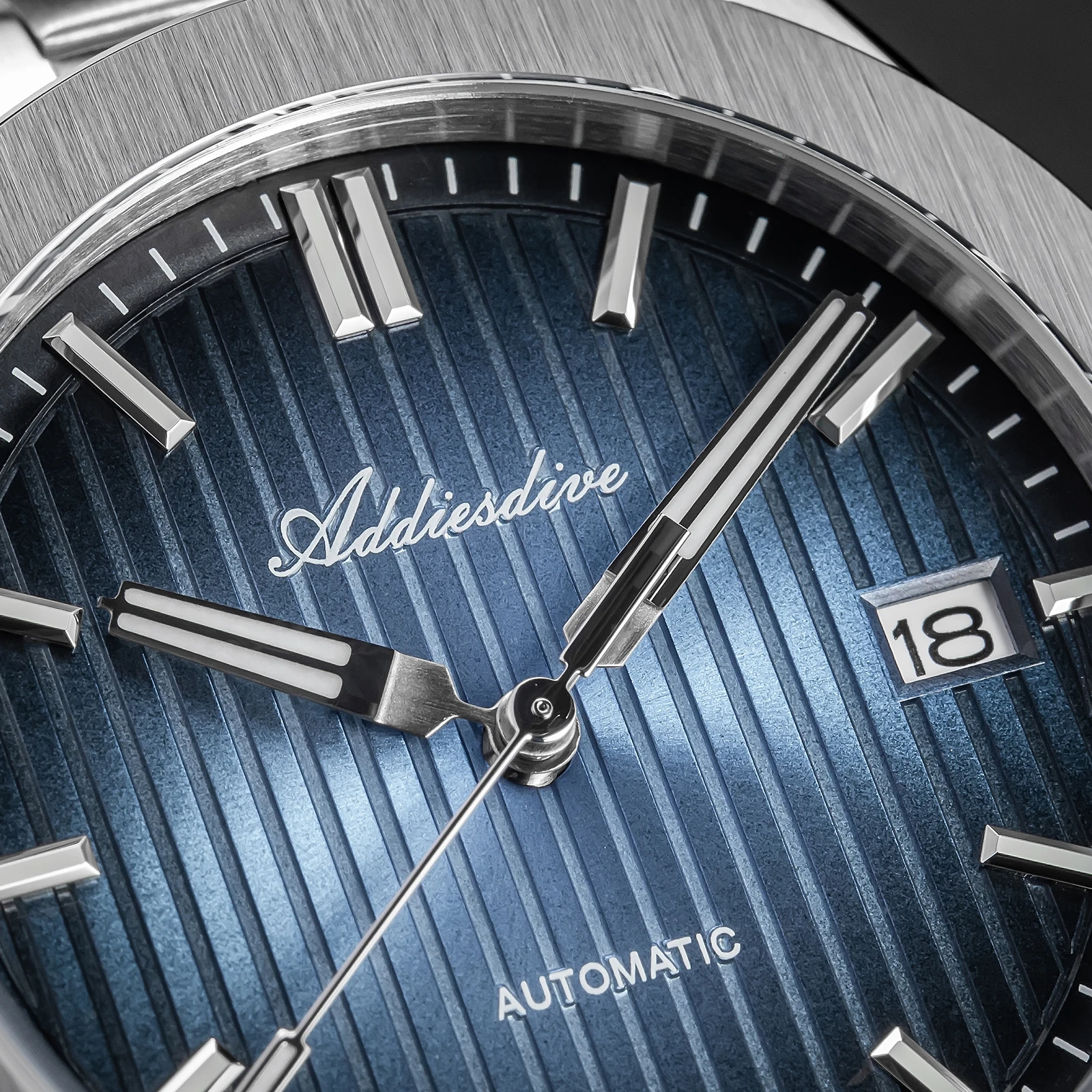 ADDIESDIVE 2025 NEW Mechanical Watch Stainless Steel 20Bar Waterproof Gradient Blue Dial Men's Automatic Watch Relogio Masculino