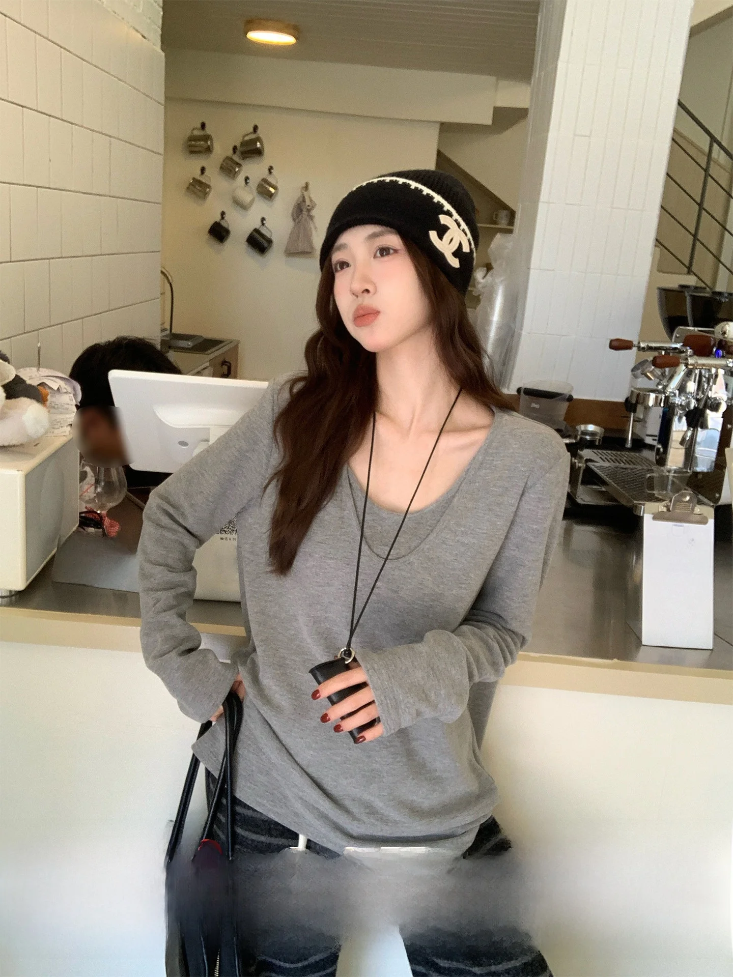 

Morning Bloom Lazy Sle Long Sve T-irt Women's Base Layer irt Inner Wear High-End Sensation Can Outer Wear Top