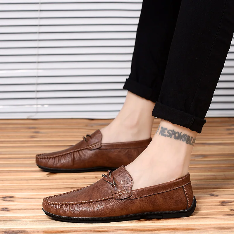 

Penny Loafers Men Flats Large Size 46 Mens Casual Shoes Lightweight Slip-On Soft Leather Mens Driving Shoes Man Moccasins 2025