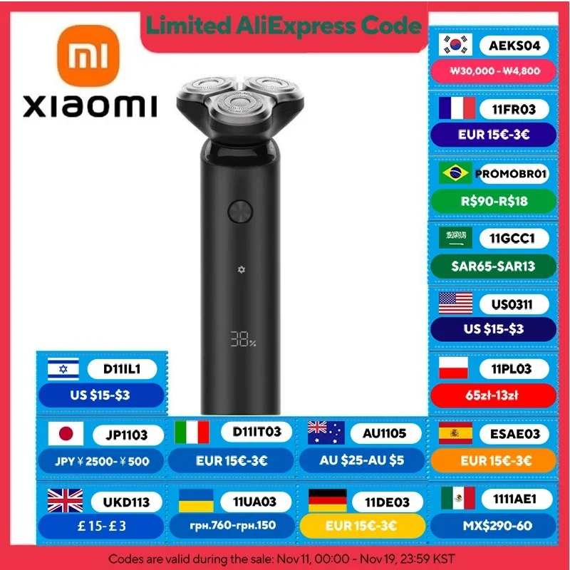 

XIAOMI MIJIA S500 Electric Shaver Clipper Triple Blade Trimmer For Men Dry Wet Shaving Washable Beard Hair Cutting Machine Razor