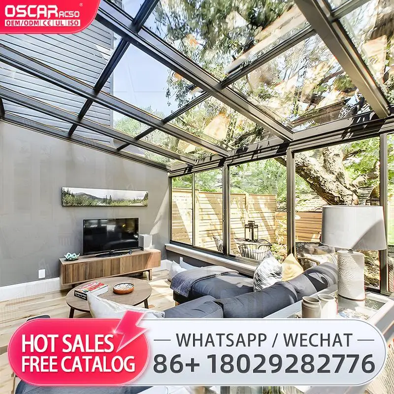 

Aluminum Tempered Glass Prefab Sunroom Snow and Rain Proof Customized Panels for Backyard Patio Garden sunroom