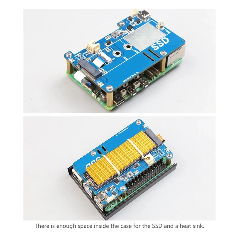 Top-MPS2280P PCIE M.2 NVME SSD HAT+SSD Heat Sink+PI5 Fan For Raspberry Pi 5 Support 2280 2230 2242 Gen 3