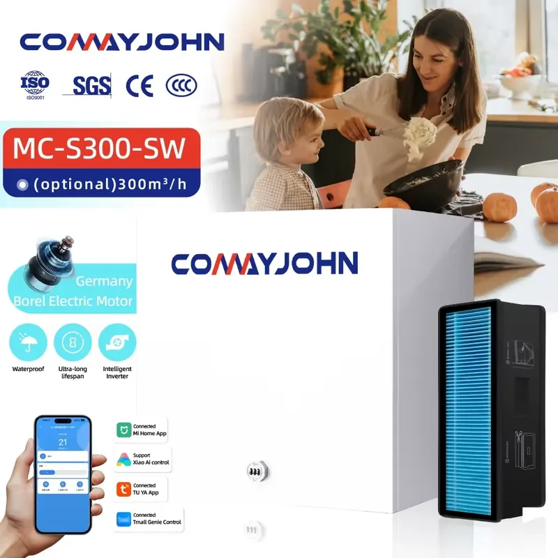 MC-S300-SW Bidirectional Flow Outdoor Recuperator Two Way Fresh Air Ventilation System Hrv Heat Recovery Ventilation