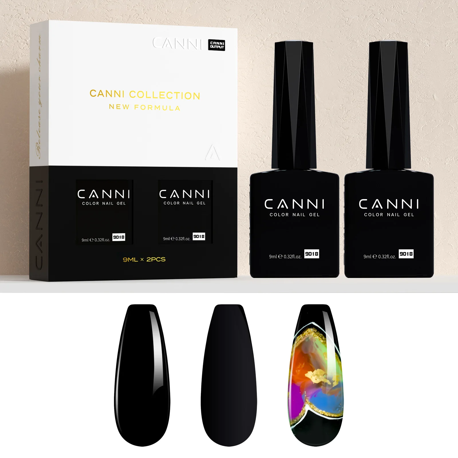2 Stück*9ml Bestseller Diamant-Härtender Top Base CANNI pH Bond Primer Dehydrator Reines Schwarz Semi-Permanenter Nagel-Gel-Lack Verstärker – Detail 15