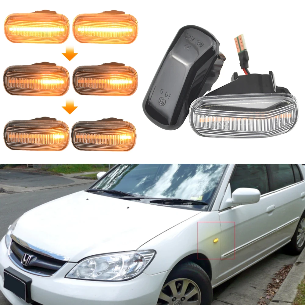 Auto Parts Side Marker Lamp Dynamic LED Turn Signal Lights 1999-2009 For Honda S2000 AP1 AP2(some modification required)