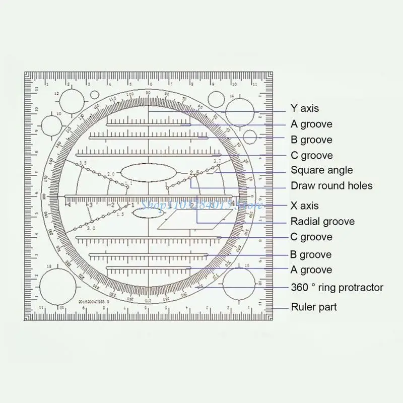 R6FF Circle Drawing Drawing Ruler Geometric Drawing righer Carpenter Measuring Drafting Right