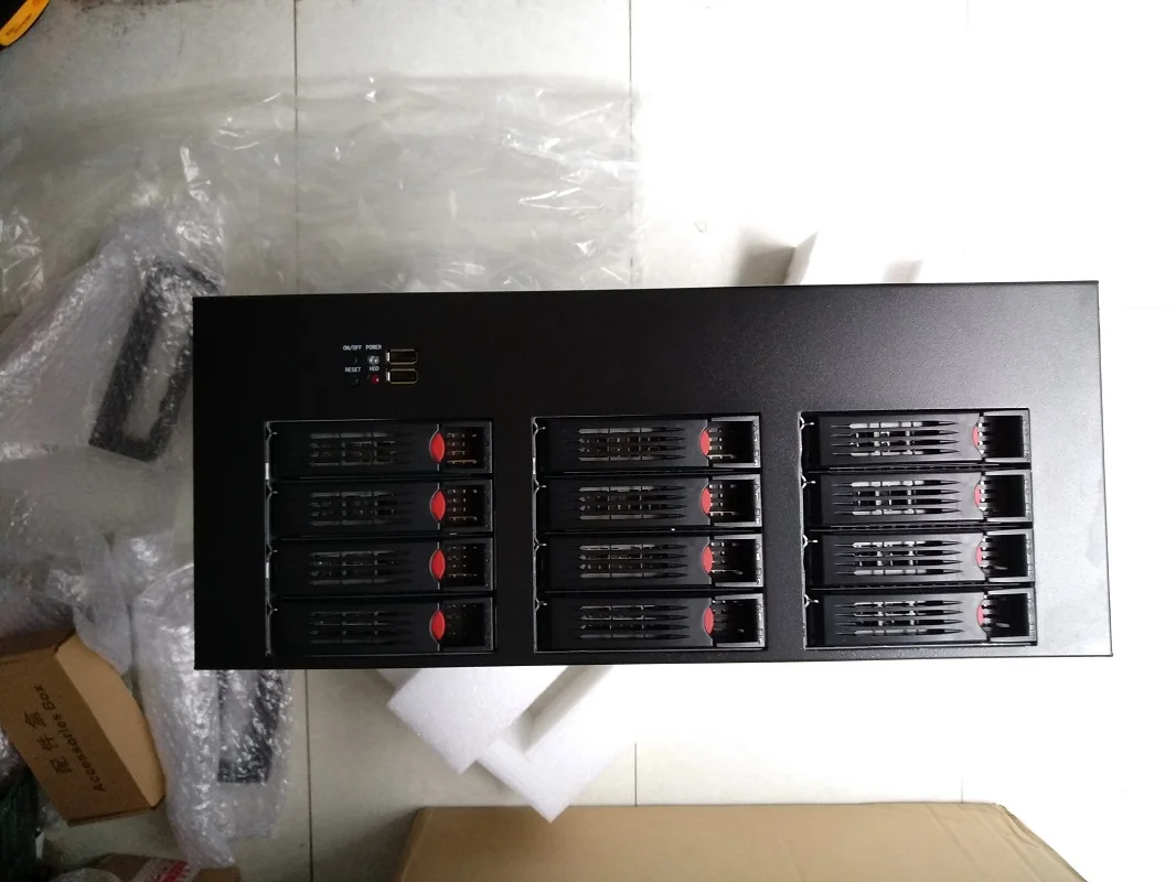 NAS System Chassis Hot-Swappable 12 Hard Drive Bits Compatible Support 1 ATX Motherboard Short 4U320 Storage Server Chassis
