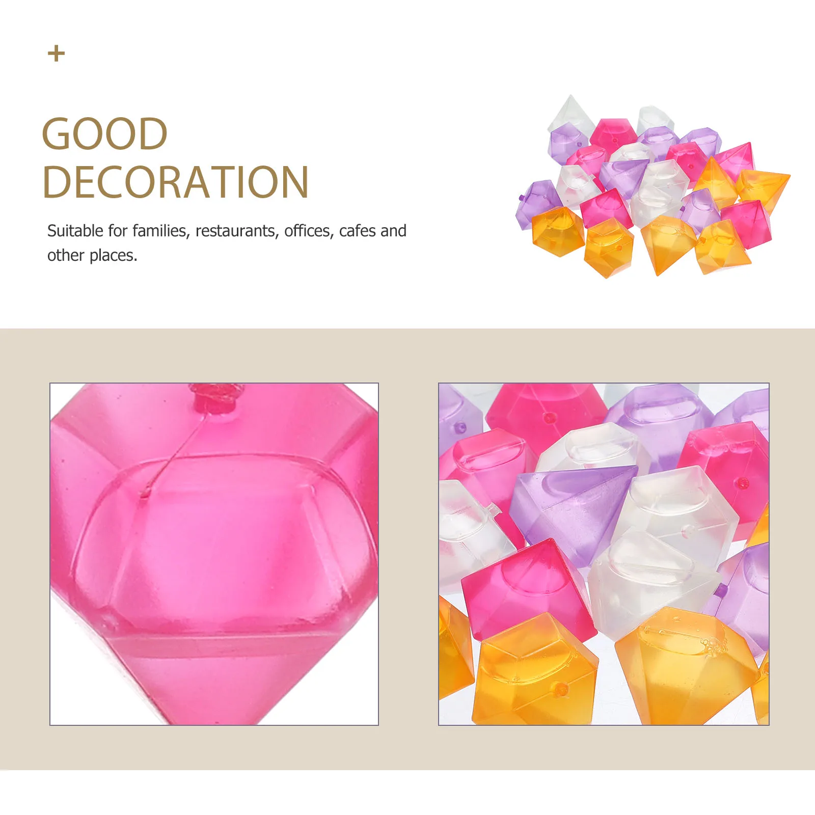 

24pcs Rocks Beverage Cooler Clear Balls Cube Fake Cubes Freezer Stones Beverage Kitchen Bar Tools