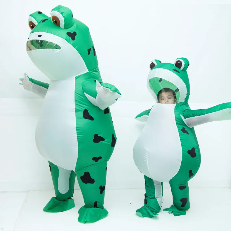 Costume gonfiabile rana Kid Adult Boy Men Girl Women Cosplay Suit Blow Up Halloween Mardi Gras Carnival Party Purim Green Cute