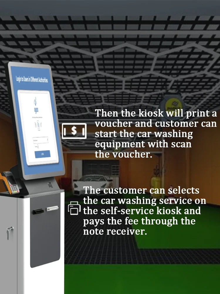 32 ''ATM الخدمة الذاتية كشك اللوبي الدفع الذاتي وقوف السيارات طابعة التذاكر آلة موزع كشك الحكومة كشك الدفع الذاتي