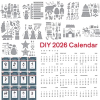 DIY 2026 Calendar Hot Foil Metal Cutting Dies DIY Making Card Scrapbook Embossed Paper Album Craft Supplies Template Decoration