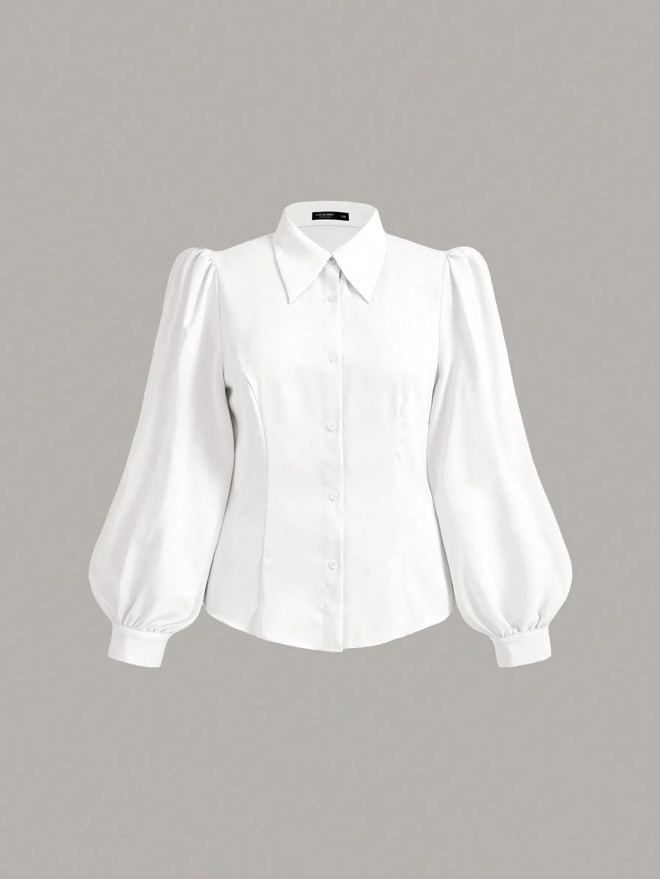 

Элегантная блузка с рукавами-фонариками и пуговицами, белая, с длинными рукавами, женская рубашка