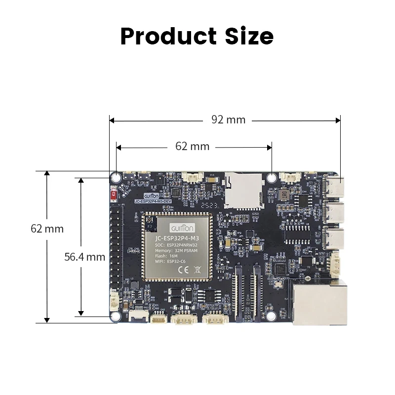 ESP32P4+ESP32-C6 Module Development Board 32MB PSRAM 16MB Flash Smart Board For High Performance IoT