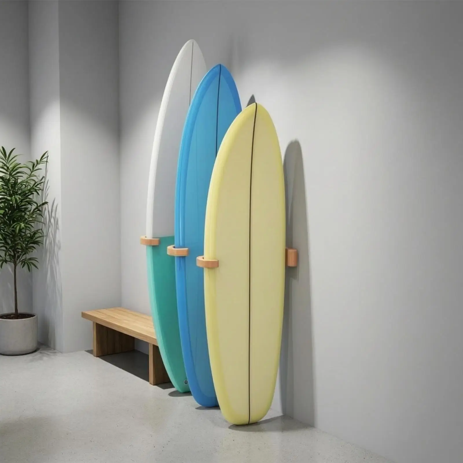 Wall Mounted Surfboard Rack Solid Wood Storage for Longboards Shortboards Soft Top Boards Garage