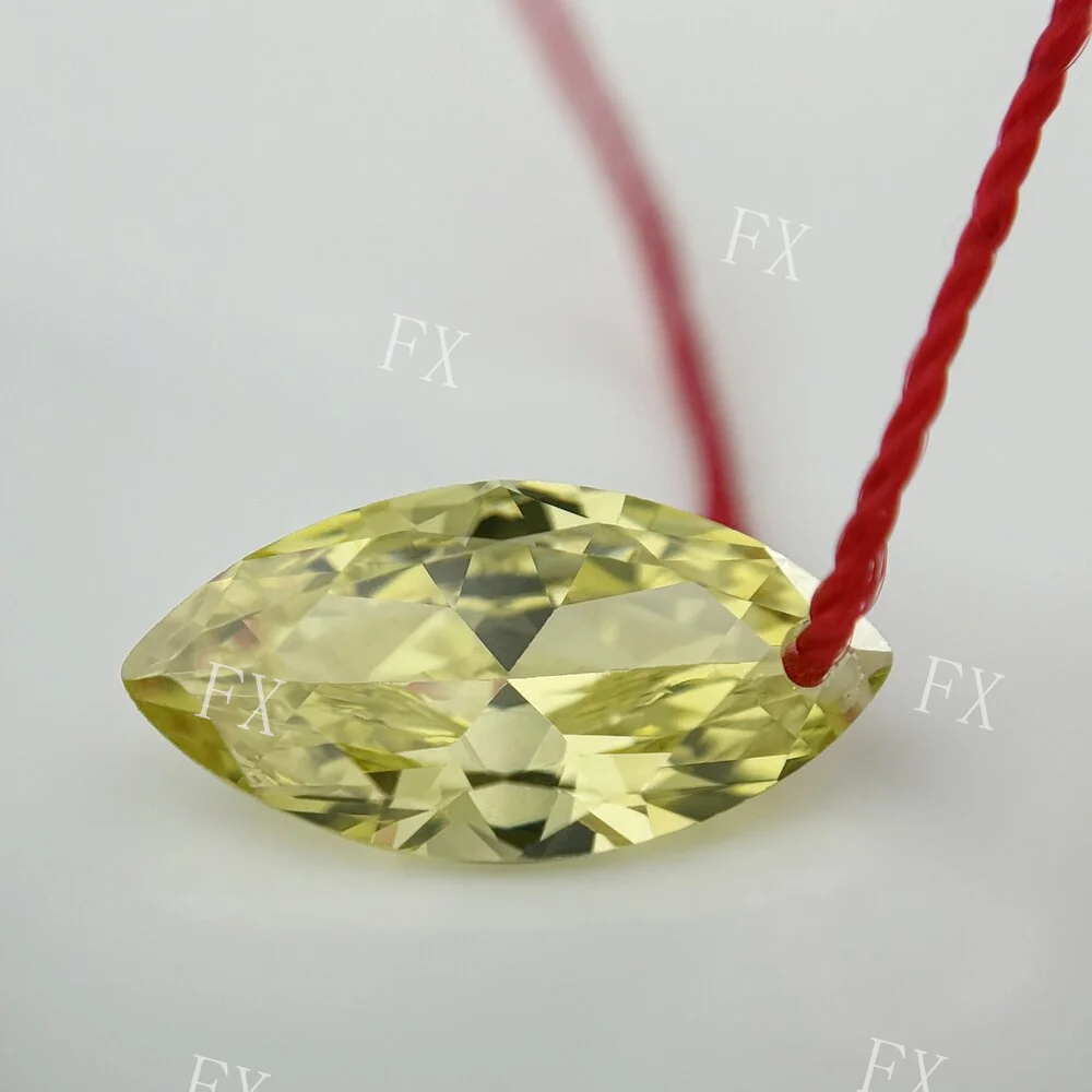 

with Single Hole Oive Yellow Marquise Brilliant Cut 5A Loose Cubic Zirconia Stones 4x8~8x16mm CZ Synthetic Gems for DIY Jewelry