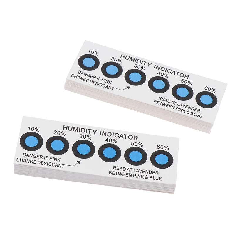 

/KQM/50 Pcs for testing 10%-60% humidity in closed containers Test paper card Blue six-point humidity indicator card