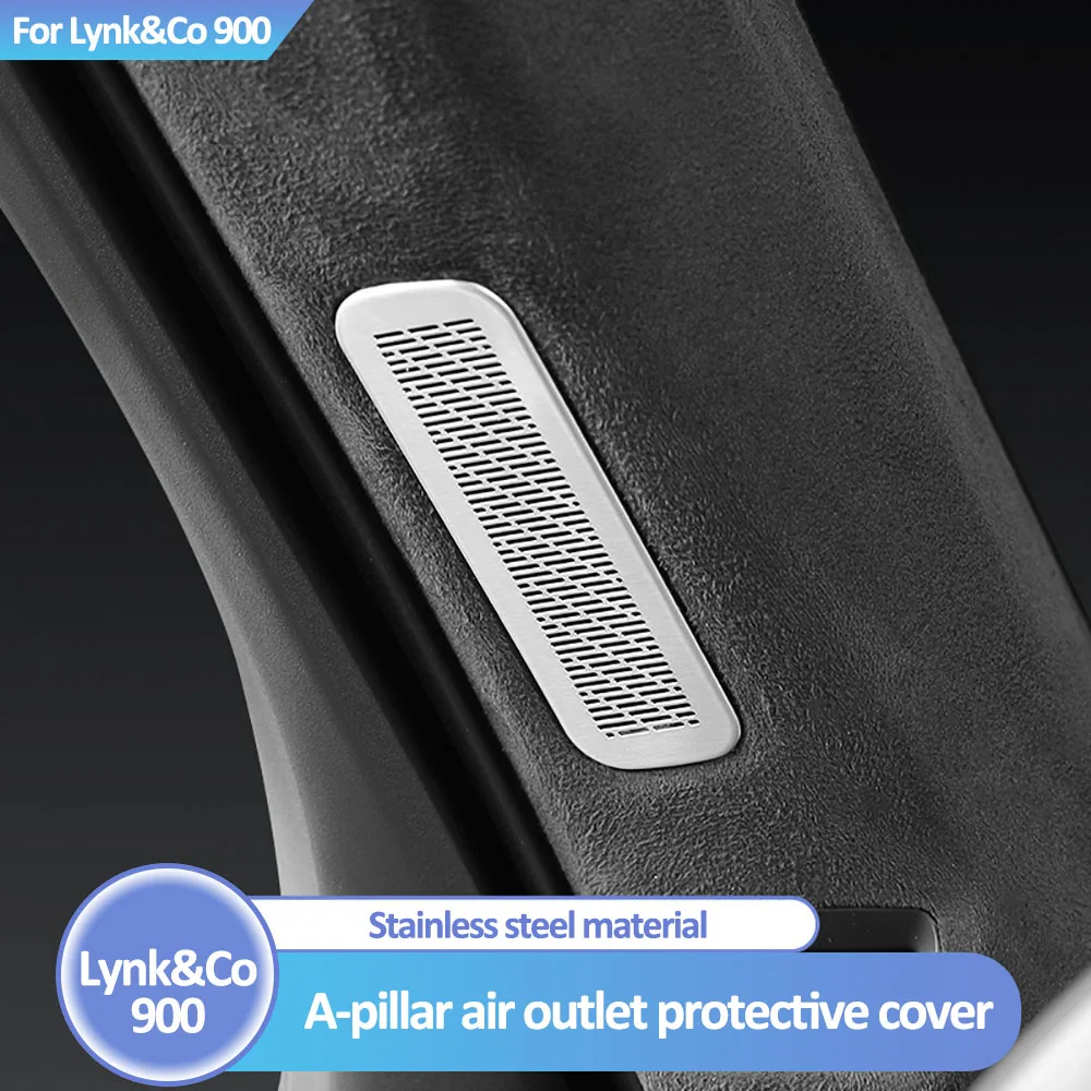 

2 Pcs A-pillar Air Outlet Protective Cover For Lynk&Co 900 2025 Car Modification Accessories Stainless Steel Protective Cover