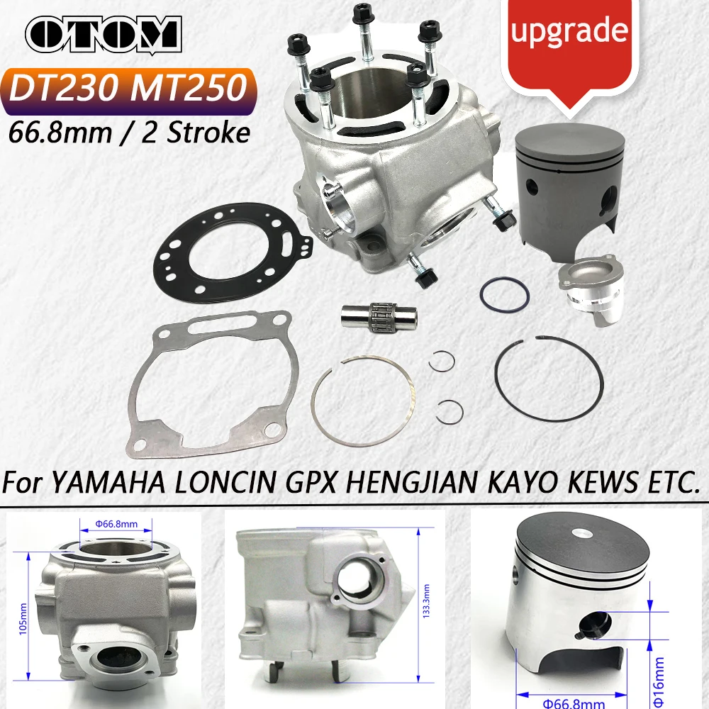 2 Stroke DT230 Cylinder Kit For YAMAHA LONCIN MT250 TSE250R KEWS K16 K18 KAYO FXMOTO Cylinder Block 66.8mm Forged Piston Kits