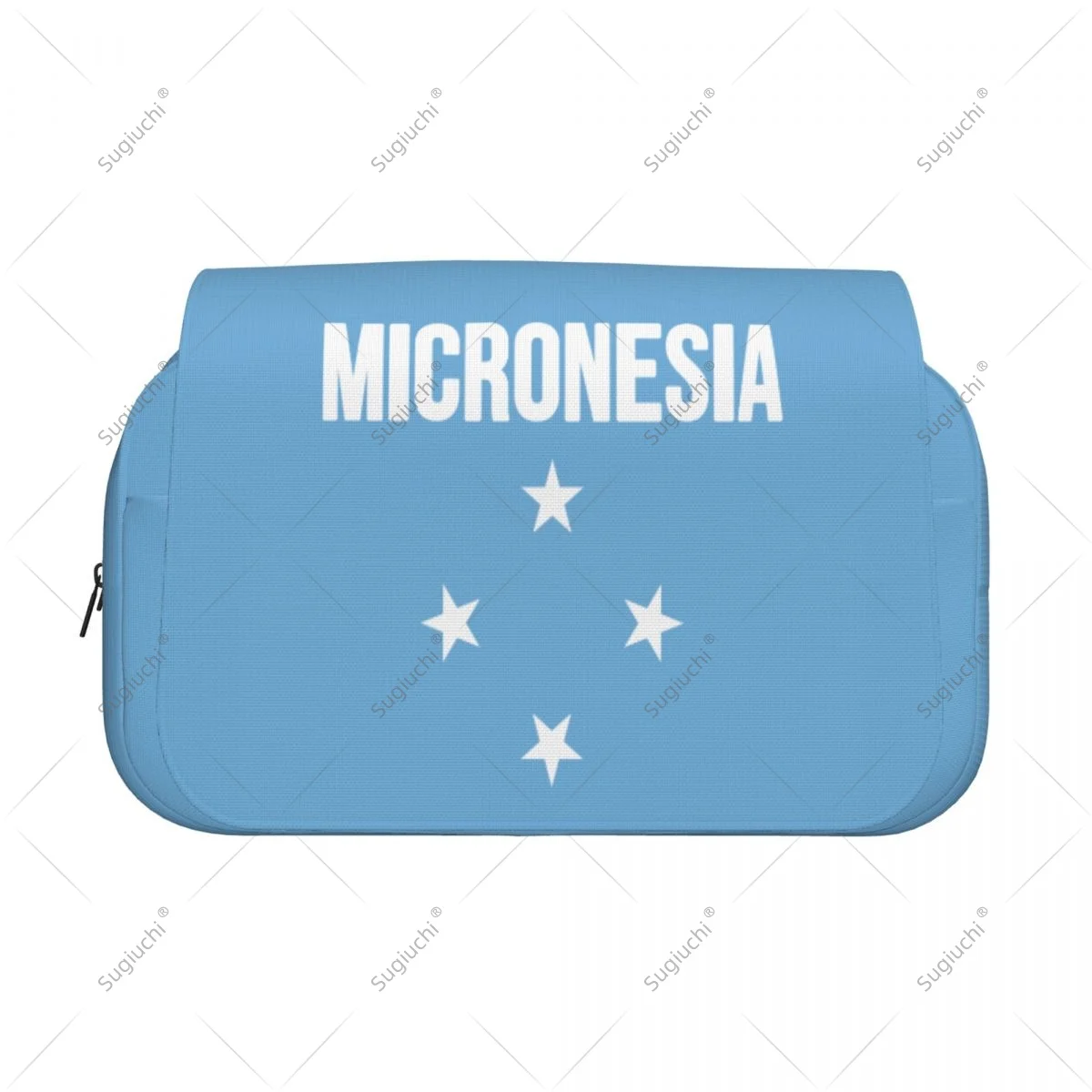 Pencil Case Scissors Bags 3D Federated States Of Micronesia Flag Double-layer Oxford Cloth Stationery Storage Pen Box Case
