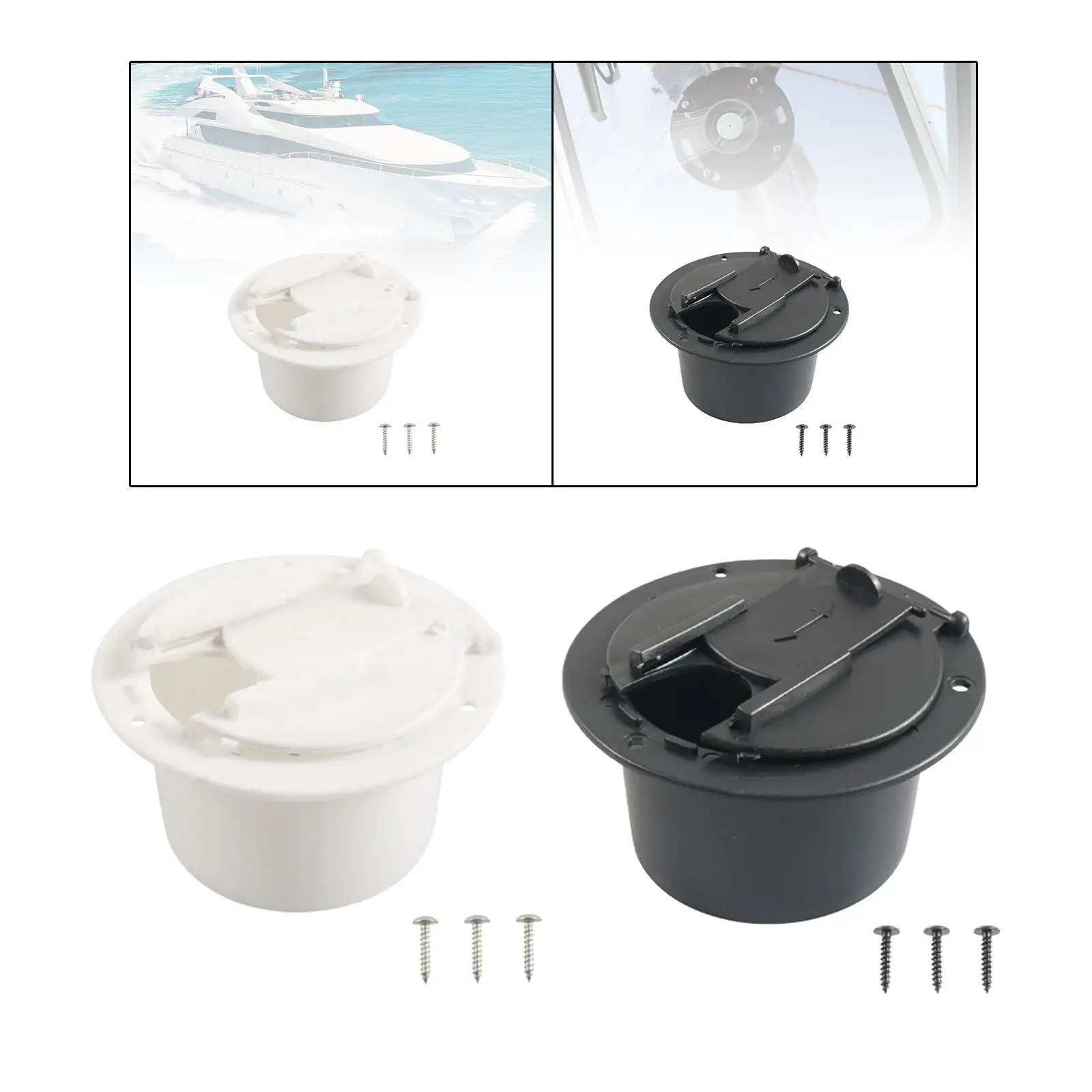 

Electric Cable Hatch PE Plastic Cover for RV Trailer Wiring Kit Installation Hole