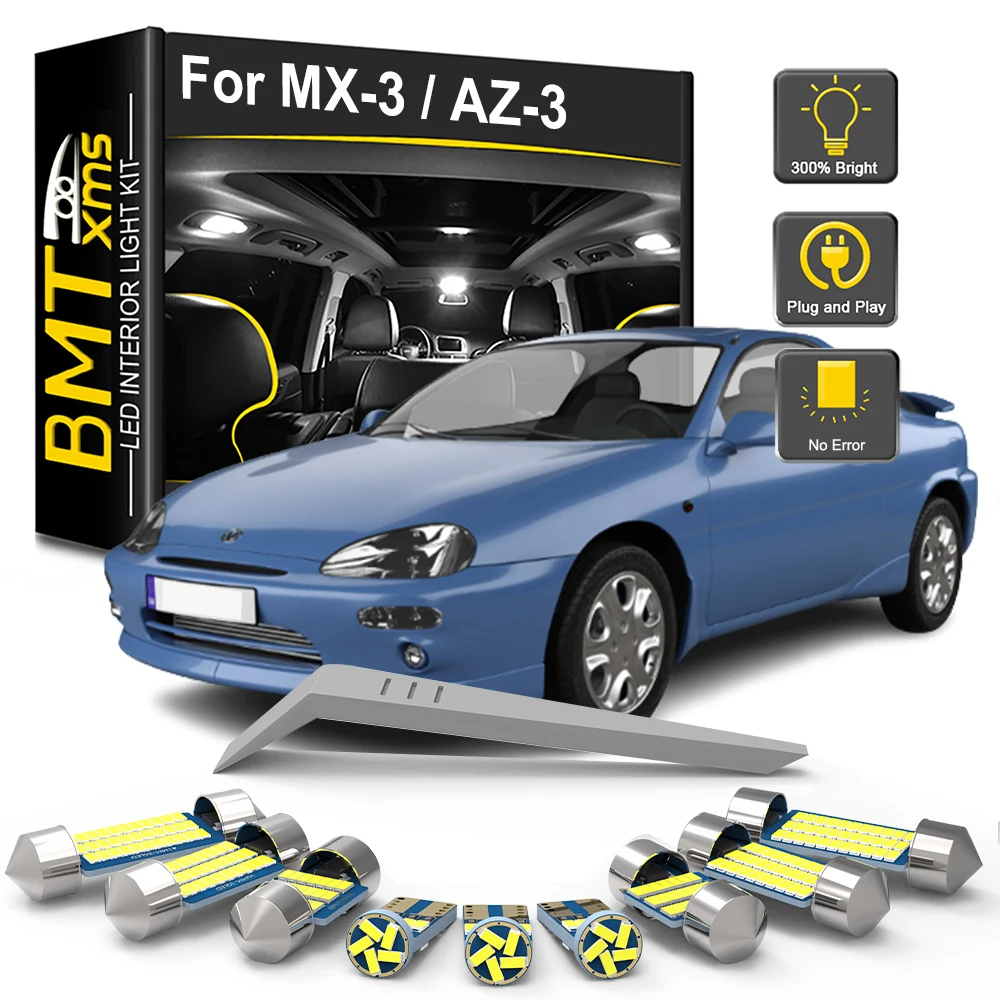 

BMTxms 8Pcs For Mazda MX-3 MX3 Autozam AZ-3 1991 1992 1993 1994 1995 1996 1997 1998 LED Interior Light Bulb Kit Car LED Map Dome