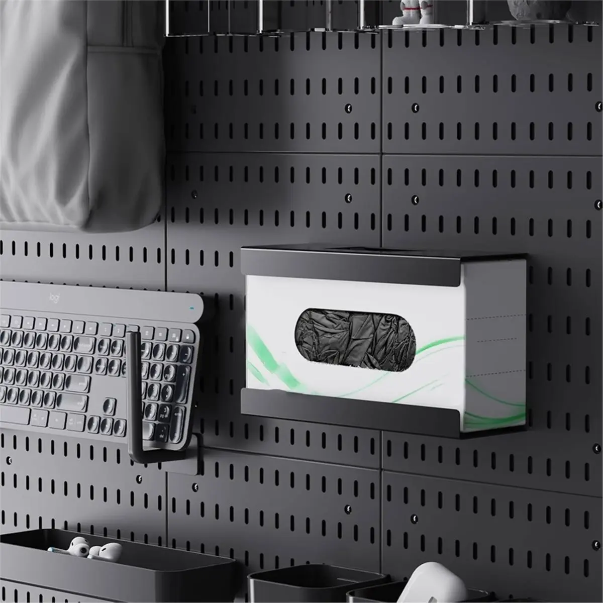STOCK- Magnetic Glove Dispenser 2 Pack -Wall Mount & Fridge Organizer for Gloves, Paper Towels Tool-Free Installation - view 5