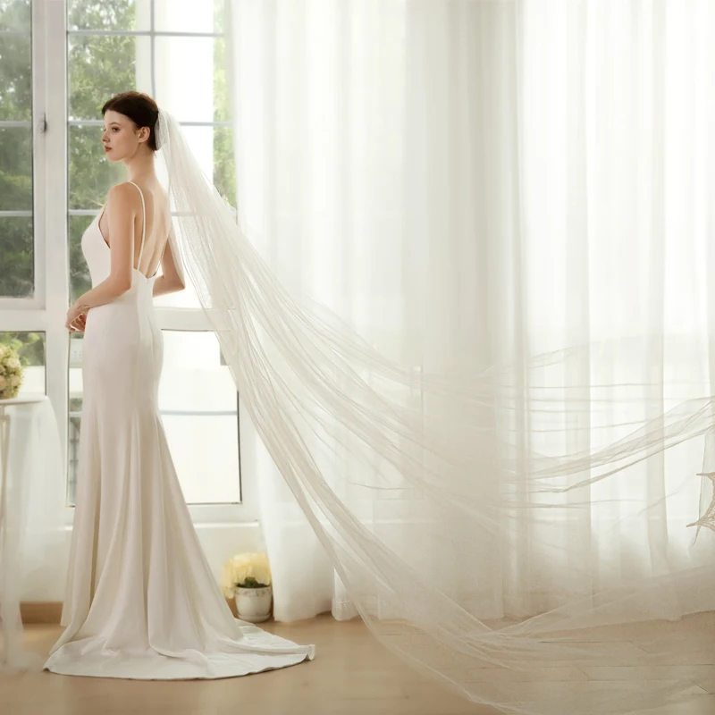 

3-метровая двухслойная фата из мягкого тюля с расческой, свадебные аксессуары для свадебной вечеринки