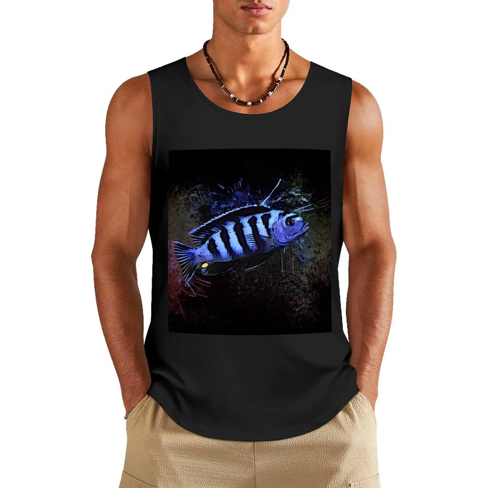 

Male Saulosi Cichlid Portrait Tank Top Vest male mens designer clothes t shirt t shirts
