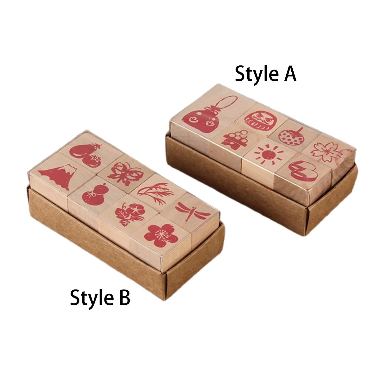 Houten Stempels Set Retro Design Art Happy Planner Knutselen Kaart Maken Journaling Handgemaakt Fotoalbum Diy Postzegel Tools