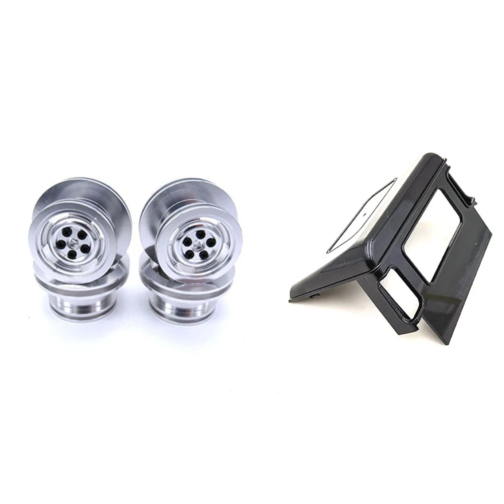 

A63T-4Pcs Радиоуправляемый автомобильный металлический обод ступицы колес и 1 шт. пластиковый черный автомобильный навес на крышу, запасная часть, крышка для Mn D90