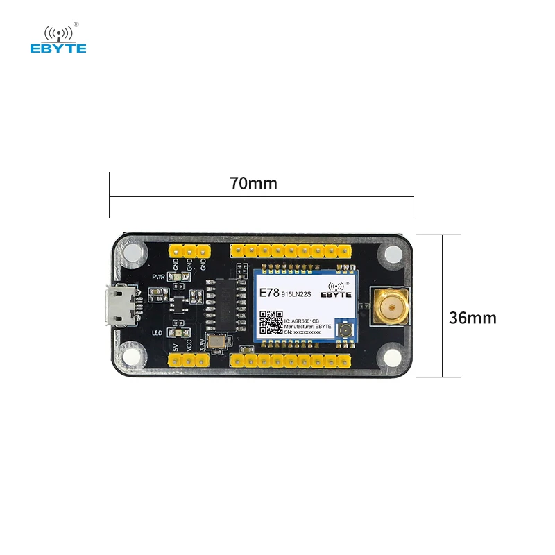 Test Board E78 Test Kit EBYTE E78-915TBL-02 Pre-soldered E78-915LN22S(6601) USB Interface with a Rubber Antenna