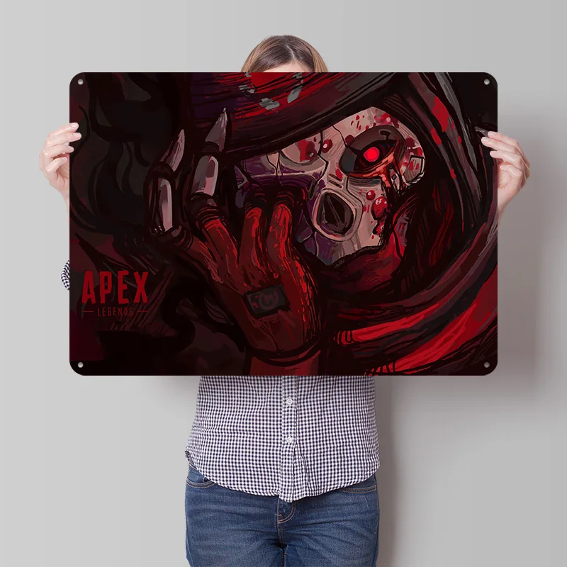 Apex Legends Revenant Digital Art Poster Retro 3D Printed Metal Signs Customized Wall Hanging Gift for Vintage Decor Room Home