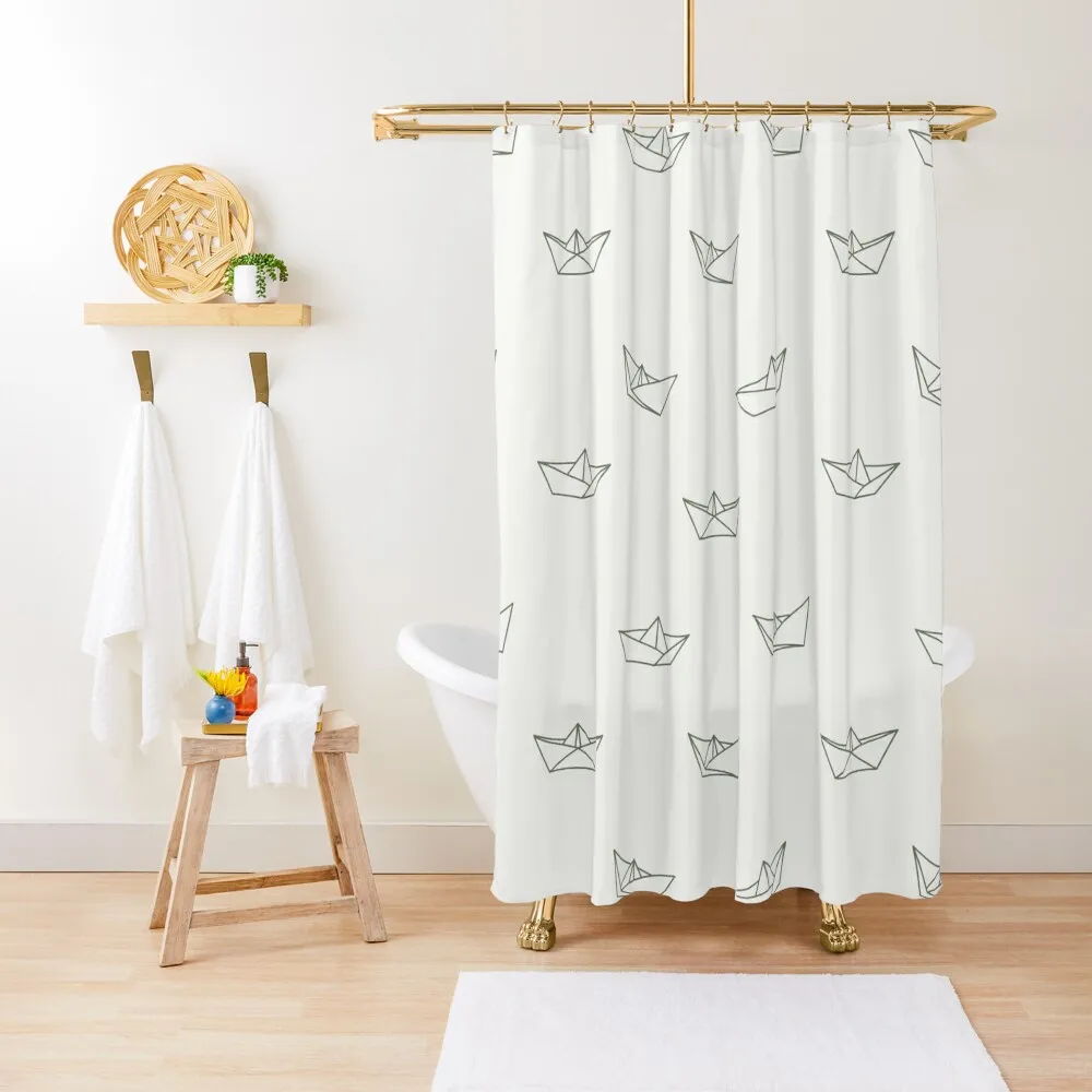 

Origami Boats Pattern Shower Curtain Luxury Bathroom Anime Shower Bathroom Box Curtain