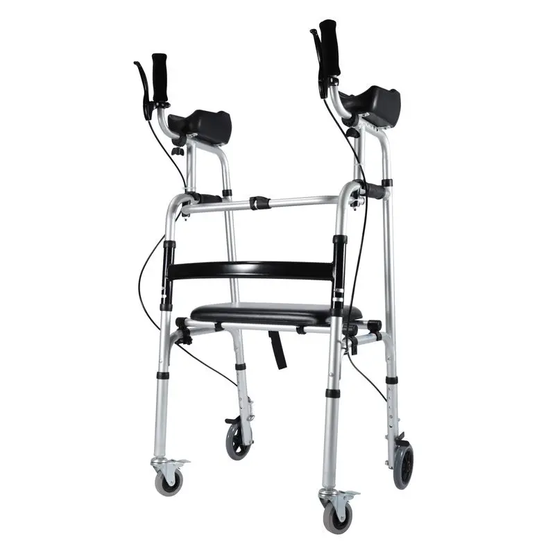 Adjustable Walker Assist for Elderly and Rehabilitation Mobility Aid Tool with Lower Limb Training Stand