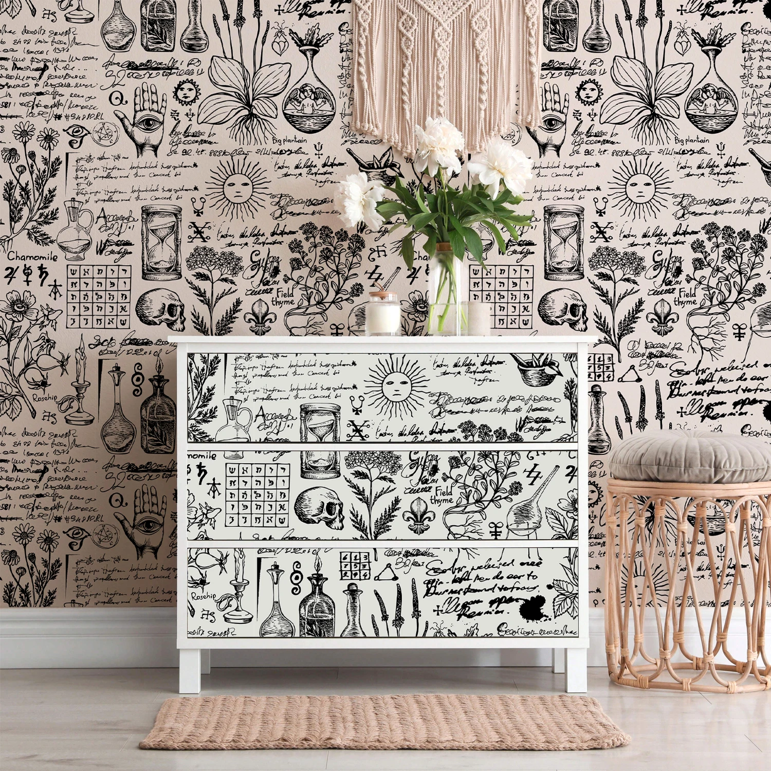 مخطوطة المرايين القديمة الفن خلفية خزانة باب خزانة الملابس جدارية رائعة للإزالة غرفة نوم غرفة المعيشة ديكور المنزل مقاوم للماء