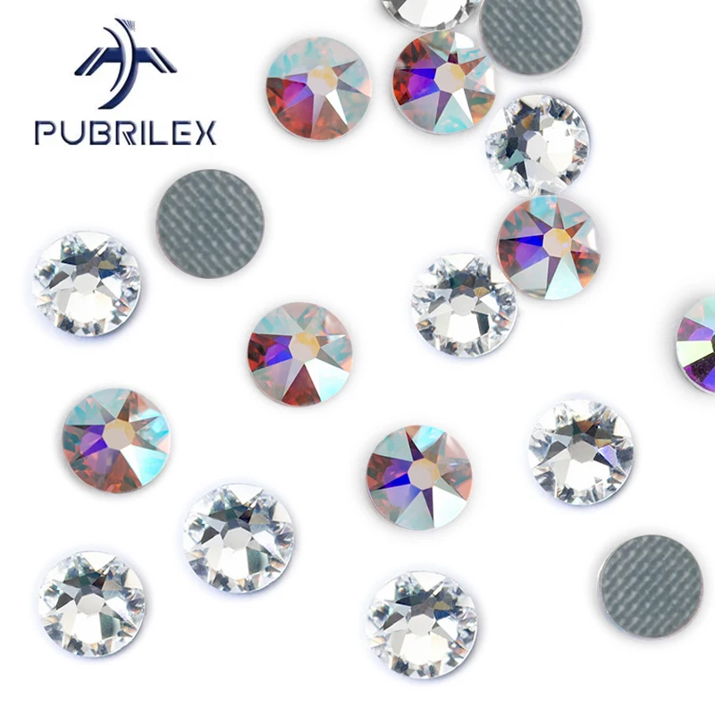 

Pubrilex 2088HF Crystal AB/Clear Hotfix Flatback Rhinestones Brillant Glue on Strass for Wedding Dress Garment Decoration