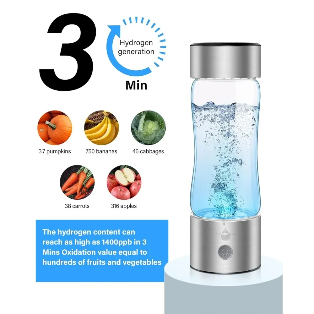 Hydrogen Water Bottle with SPE PEM Technology Water Electrolyser Water Purifier Improves Quality in 3 Minutes