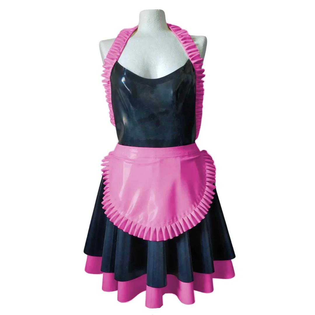 

Sissy Halter Backless Kawaii Lingerie Anime Cosplay Accessories Sexy Costumes Slim Fit Mini Apron Dress Role Play Maid Outfit