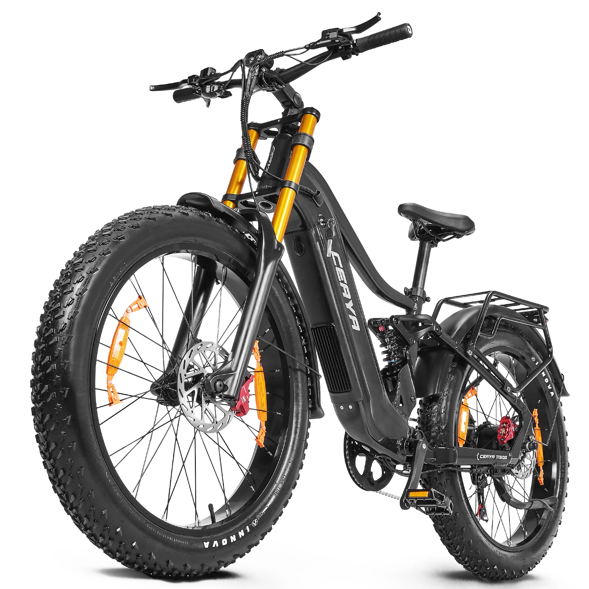 CEAYA M500 Elektrofahrrad mit Drehmomentsensor, Elektrisches Mountainbike, 48V 20AH LG-Akku, E-Bike für die Stadt, Hydraulische Bremse, Bremslicht, Vollfederung E-BIKE