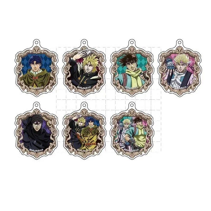 Game Anasui Kujou joutarou Costello Weather Report Keychain Doll Anime Giorno Giovanna Jolyne Cujoh Acrylic Keyring for Gift